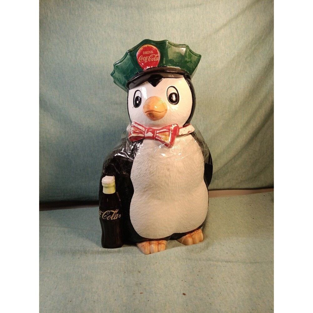 Vintage 1997  Coca Cola Penguin Cookie Jar